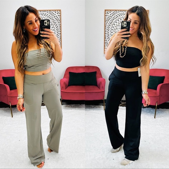 ☃️BOGO50%☃️🆕🖤MONO B: BLACK Tailored Yoga Pants LARGE 10-12 - Picture 3 of 4